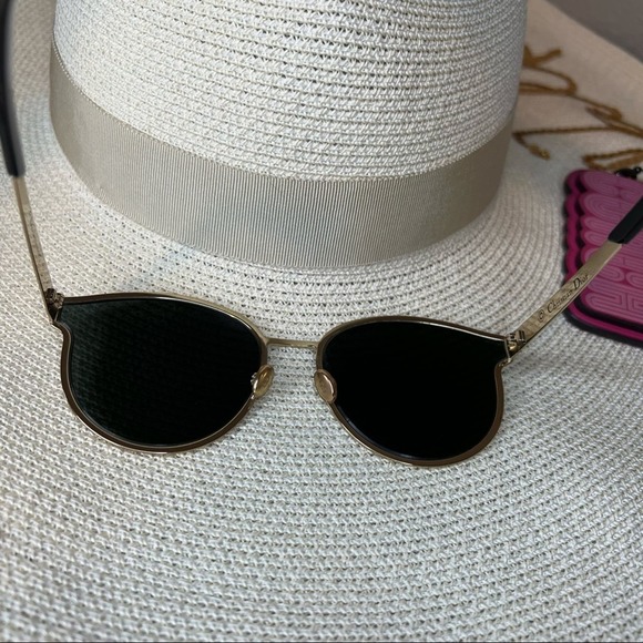 Dior Gold & Gunmetal Gray Sunglasses, “Symmetrics”, NIB! - Picture 6 of 8